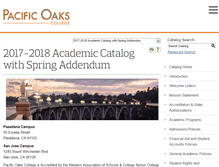 Tablet Screenshot of catalog.pacificoaks.edu